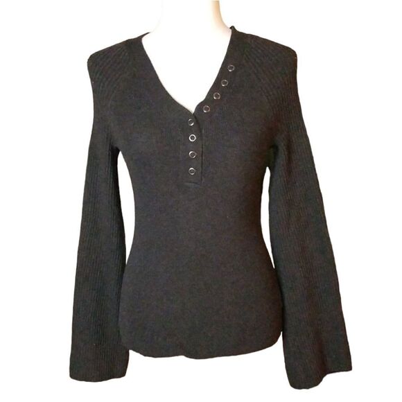 Moth by Anthropologie Henley Soft Black Knit Size XS - Picture 2 of 7